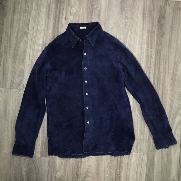 Post Imperial Blue Shirt Button Front Long Sleeve Hipster Mens M - Picture 1 of 8